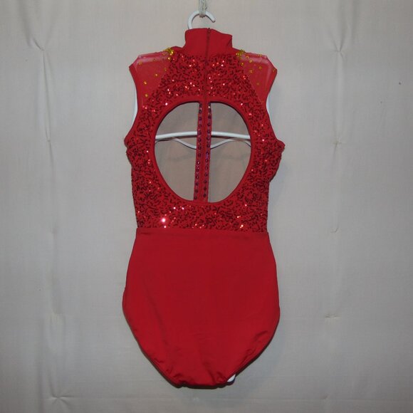 Red Sequin Leotard [No tag AM?] - Picture 3 of 6